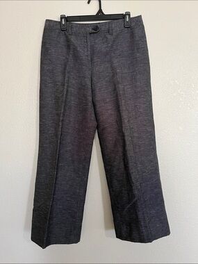 Jones New York linen blend dark wide leg grey dress pants.